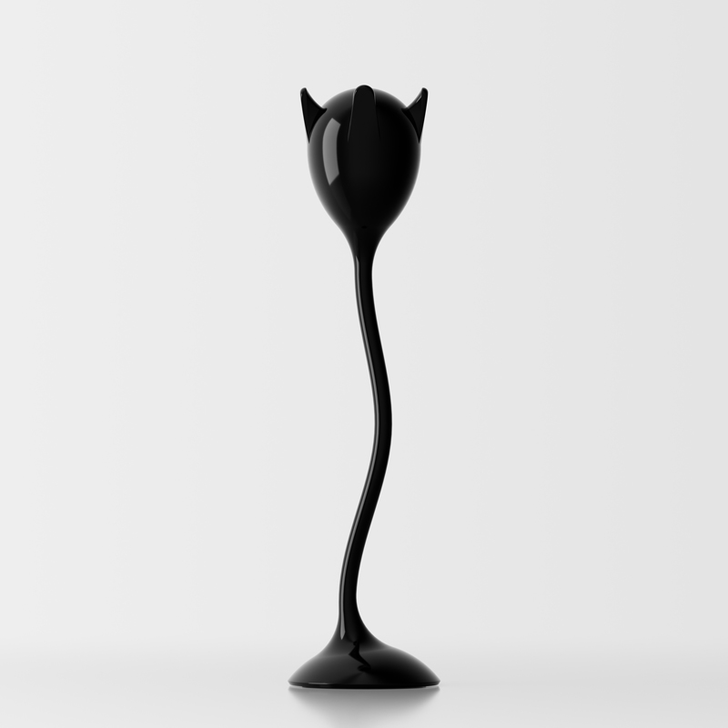 Tulipan schwarz glänzend lackiert 1